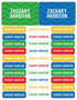 Red and Yellow Chevron Labels Rectangular Pack (Set of 128)