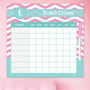 Chevron Pink And Aqua Chore Chart