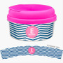 Chevron Blue And Pink Snack Bowl