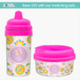 Girl Sippy Cups with Pink Flowers Pattern