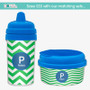 Chevron Green & Blue Transition Sippy Cup