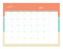 Orange Solid Wave Colors Monthly Removable Wall Calendar