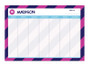 Fun Initials Magenta Weekly Removable Wall Calendar