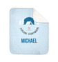 Explore Everywhere Blue Sherpa Blanket