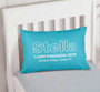 Modern Sky Blue Autograph Camp Pillowcase Cover