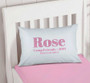 Glitter Pink Name Autograph Camp Pillowcase Cover