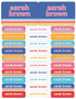 Fun Stripes Girl Waterproof Labels Labels Rectangular Pack (Set of 128)
