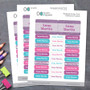 Glitter Purple Name Waterproof Labels Rectangular Pack