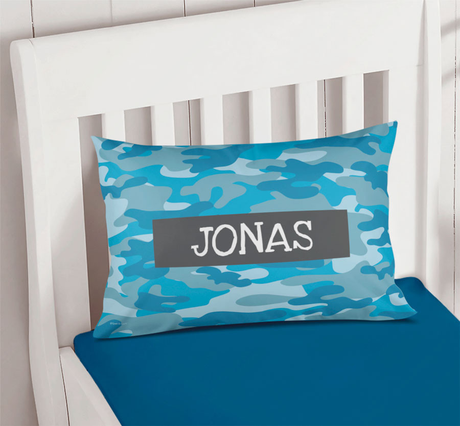 Blue Camouflage Pillowcase Cover