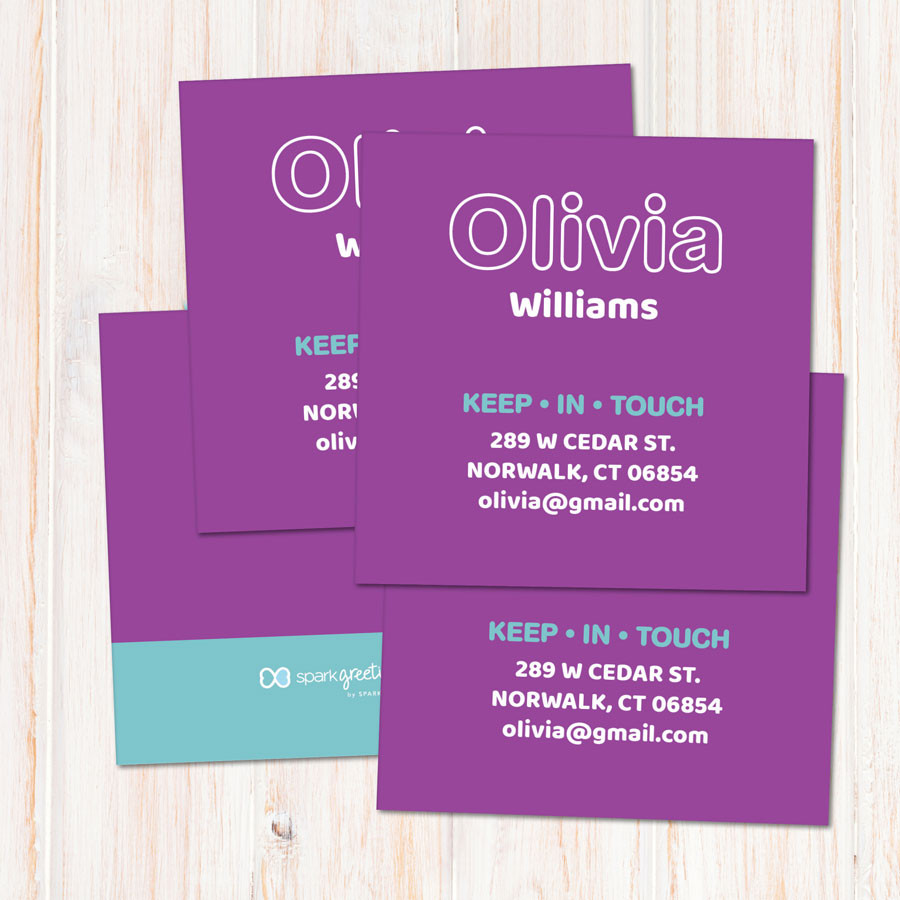Modern Purple Calling Cards