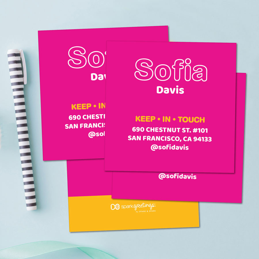 Modern Magenta Calling Cards