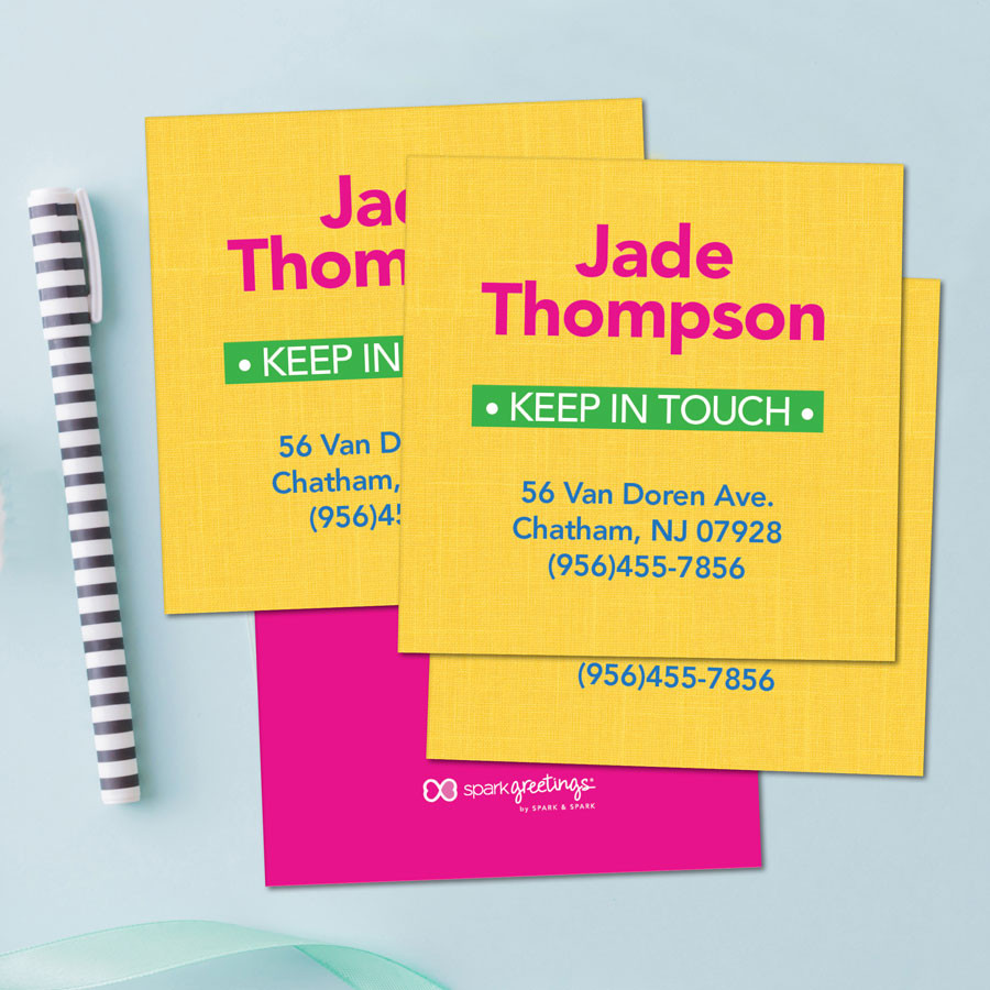 Linen Yellow Style Calling Cards