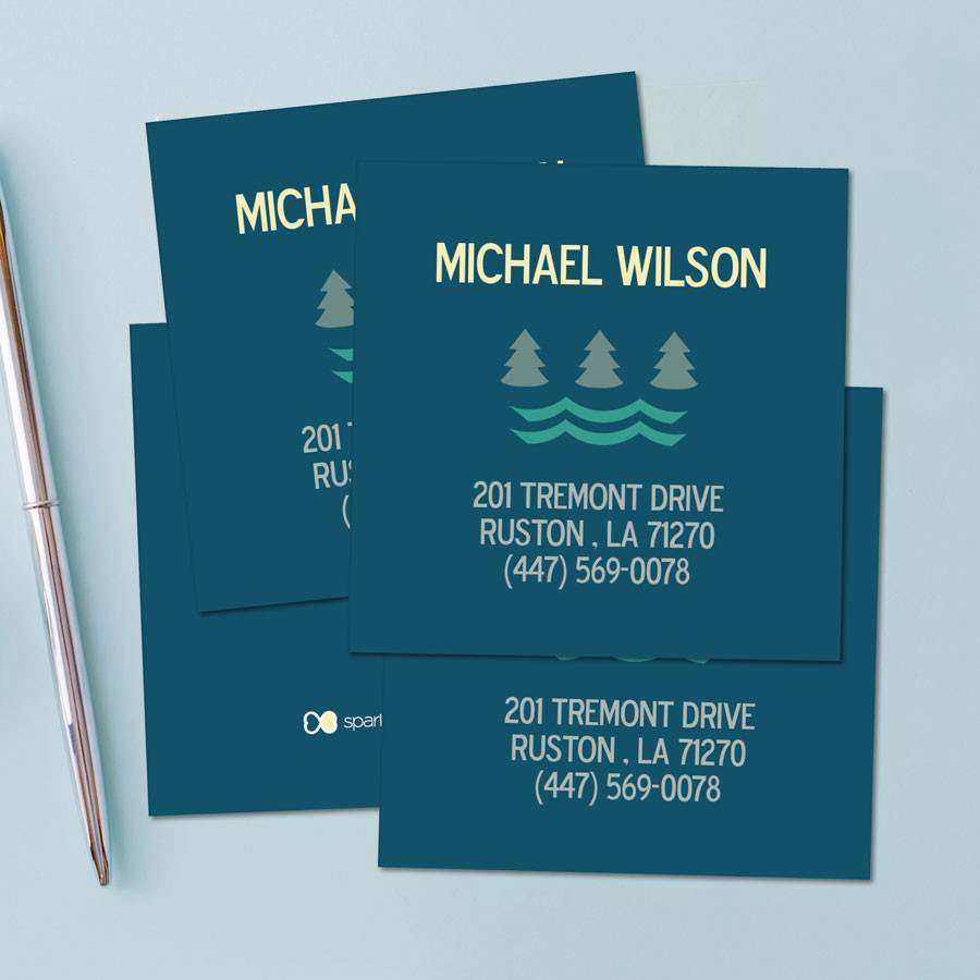 Summer Forest Blue Calling Cards