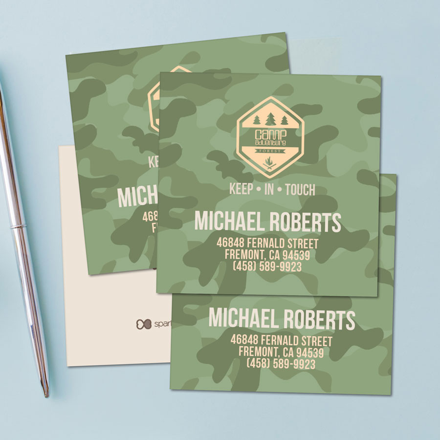 Camouflage Camp Green Calling Cards