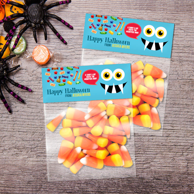 Smiley Monster Blue Treat Bags