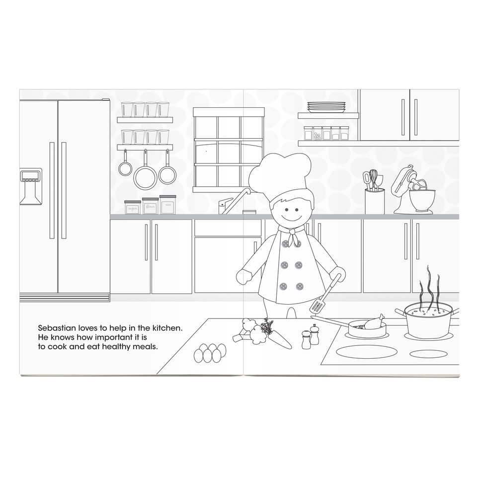 A Boy Chef Coloring Story Book