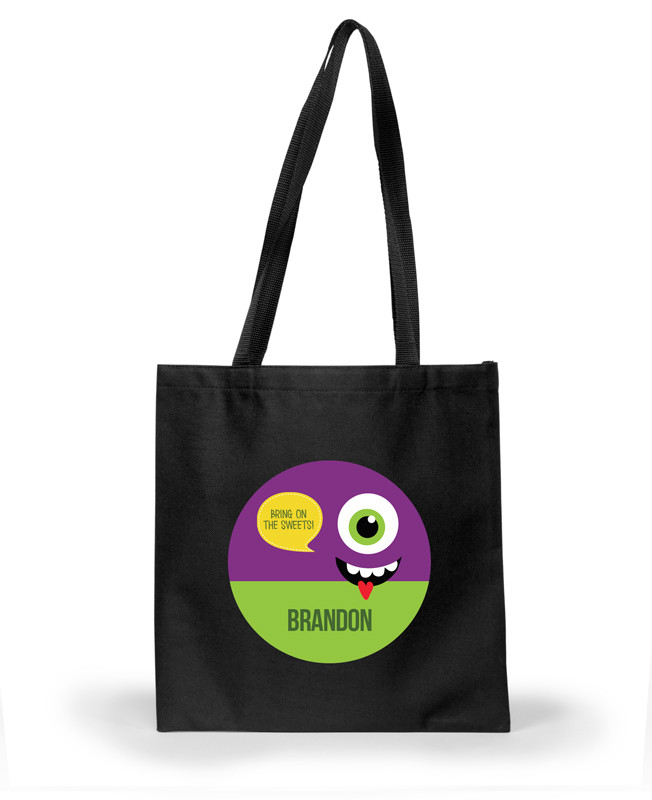 Smiley Monster Purple Halloween Bag