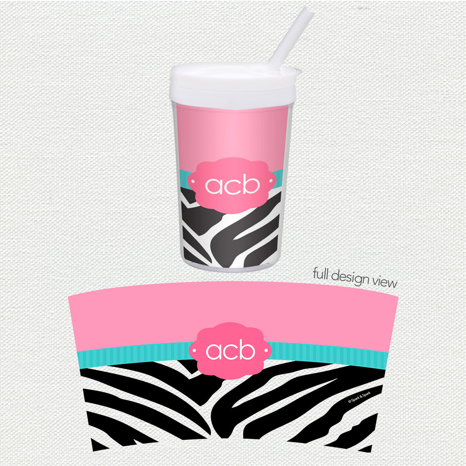 Zebra And Pink Toddler Cup