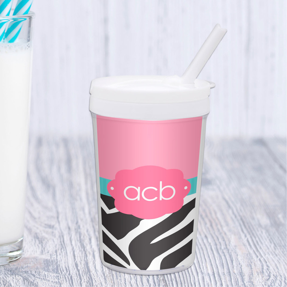 Zebra And Pink Toddler Cup