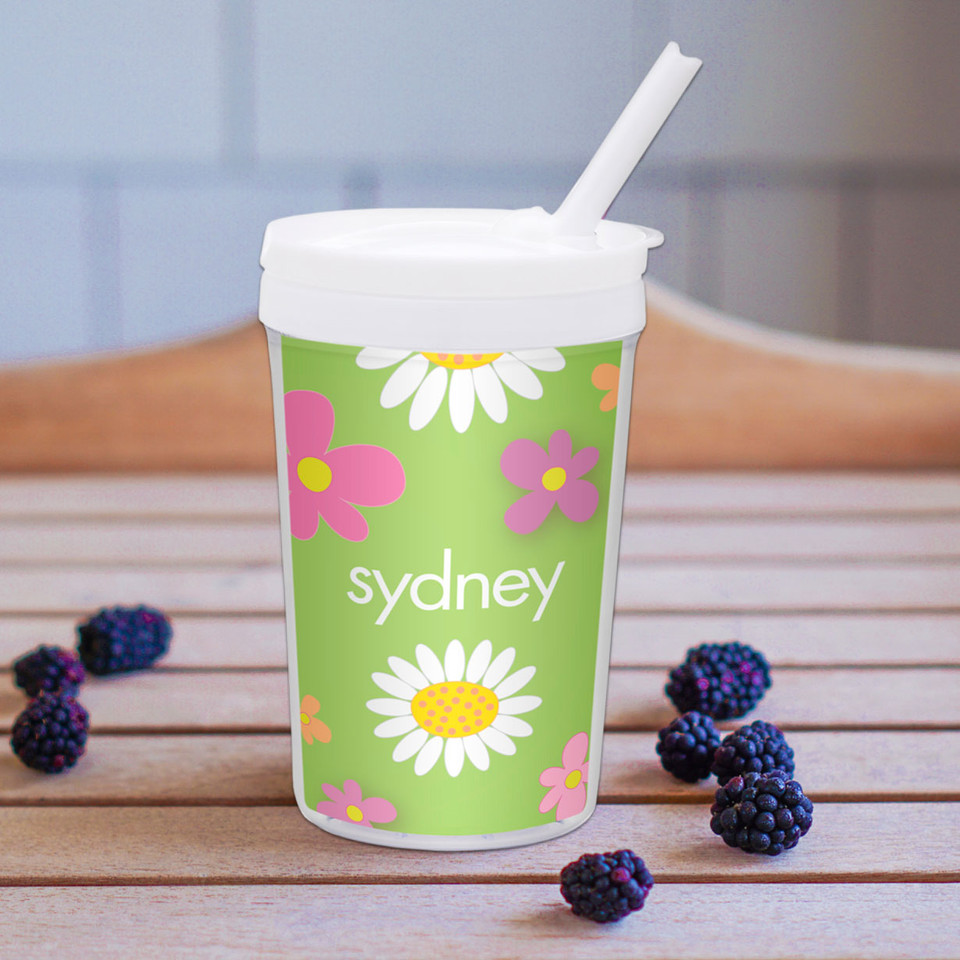 Field Of Flowers Green Toddler Cup