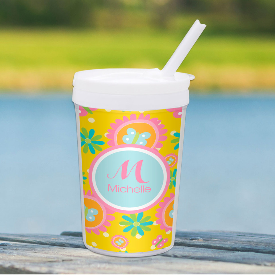 Yellow Flowers Pattern Toddler Cup