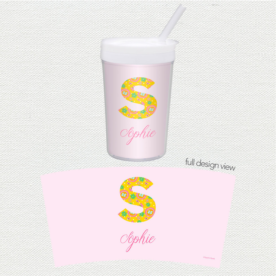 Flower Initial Toddler Cup