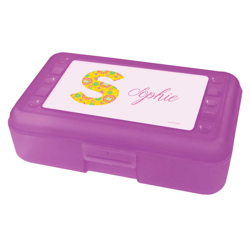 Flower Initial Pencil Box