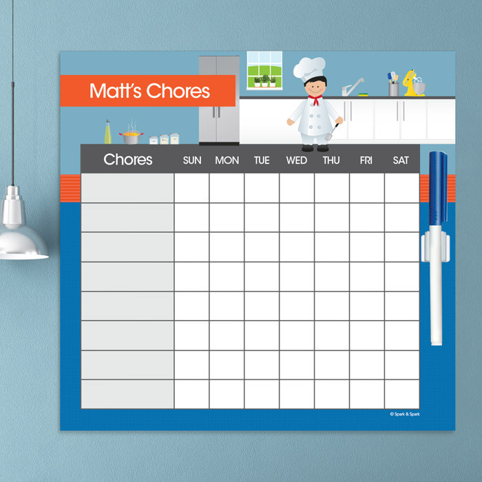 A Boys Chef's Taste Chore Chart