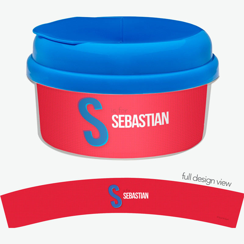 Double Initial Red Snack Bowl