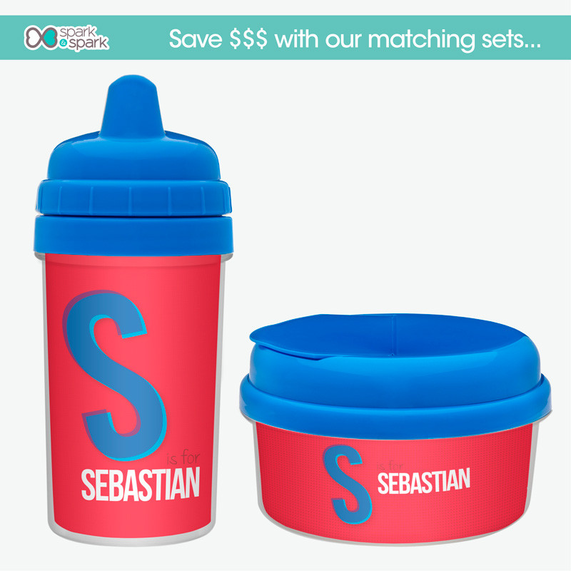 Double Initial Red Sippy Cup