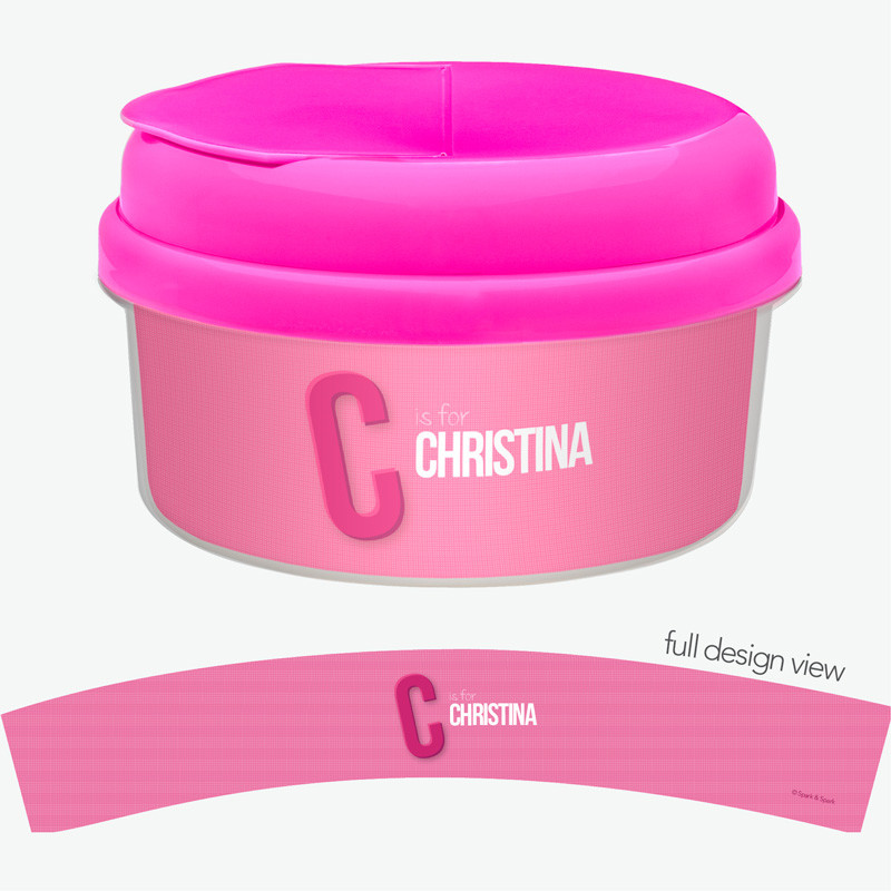 Double Initial Pink Snack Bowl