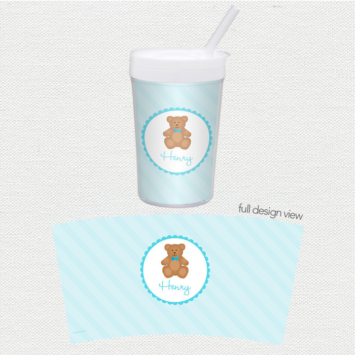 Cute Blue Teddy Bear Toddler Cup