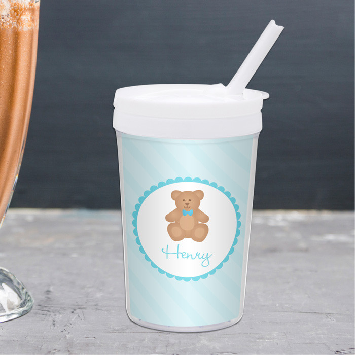 Cute Blue Teddy Bear Toddler Cup