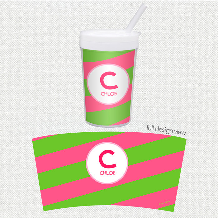 Fun Initials Pink Toddler Cup