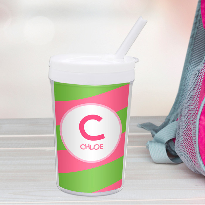 Fun Initials Pink Toddler Cup