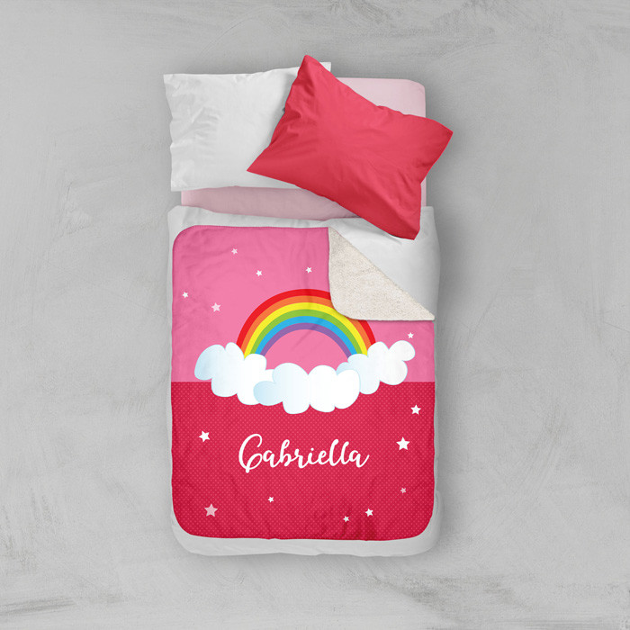 Dreamy Rainbow Sherpa Blanket