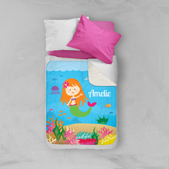 Sweet Mermaid Sherpa Blanket