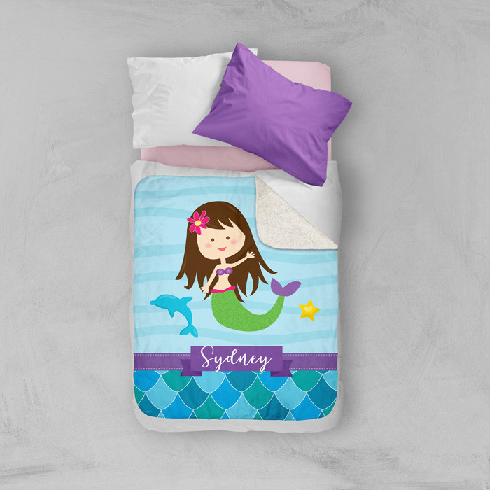 Mermaid Shades Sherpa Blanket