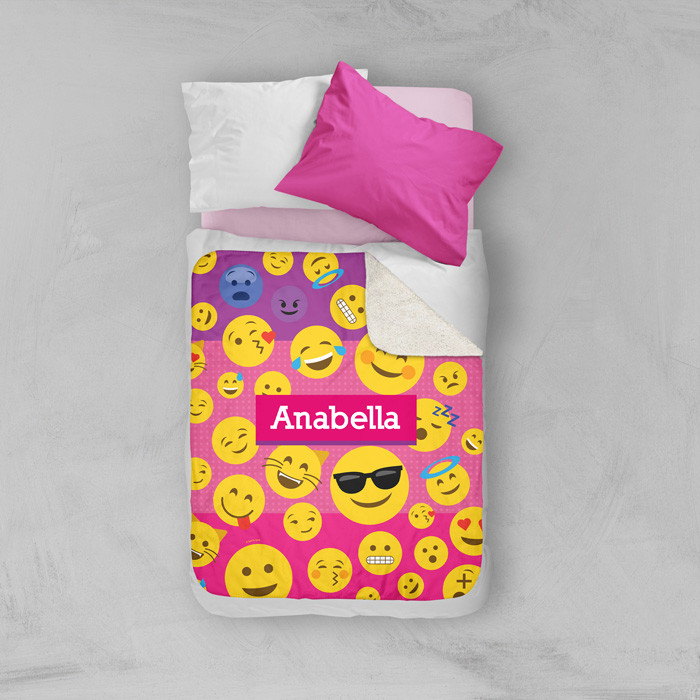 Girl Emojis Sherpa Blanket