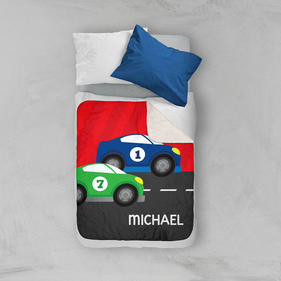 Super Fast Car Sherpa Blanket