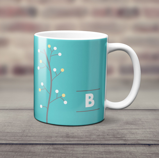 Modern Thin Tree Ceramic Mug