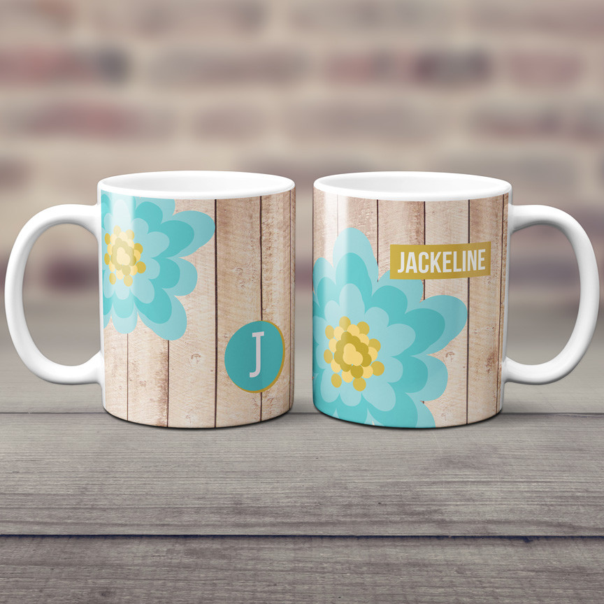 Rustic Flower Ceramic Mug