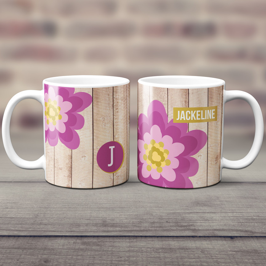 Rustic Flower Ceramic Mug