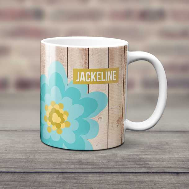 Rustic Flower Ceramic Mug