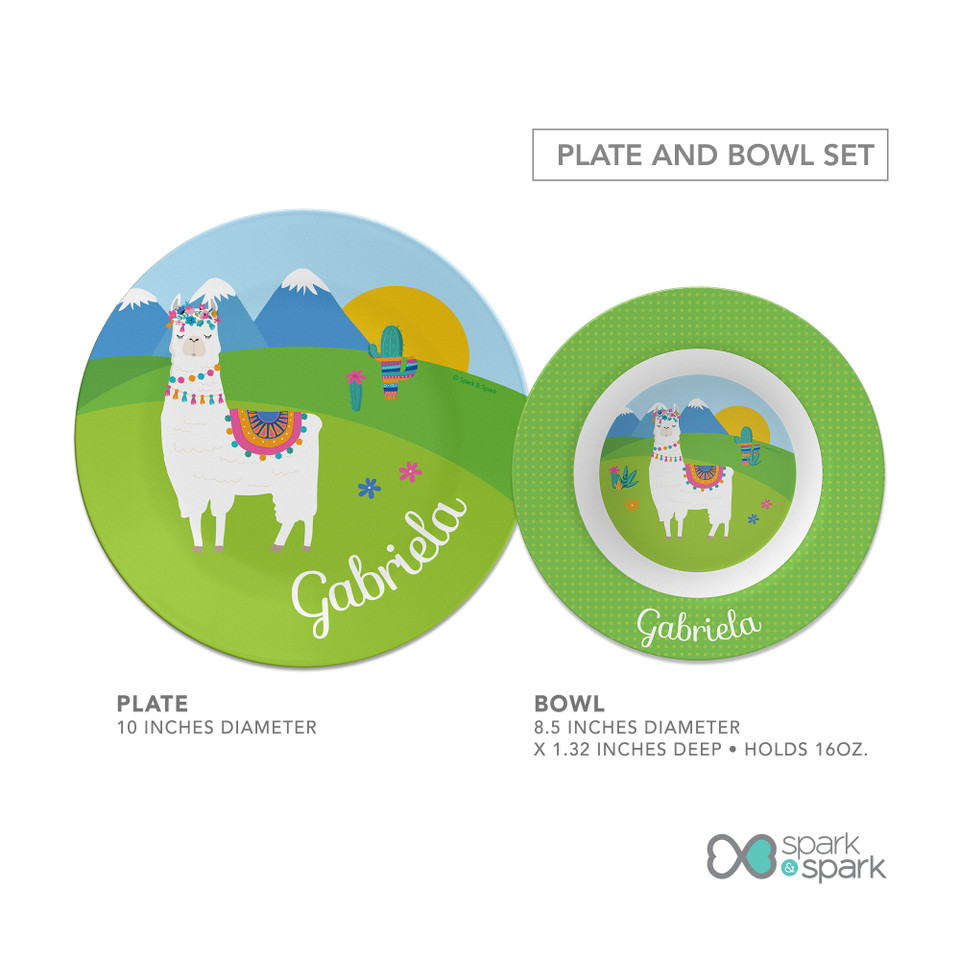 Llama Land Kids Plates