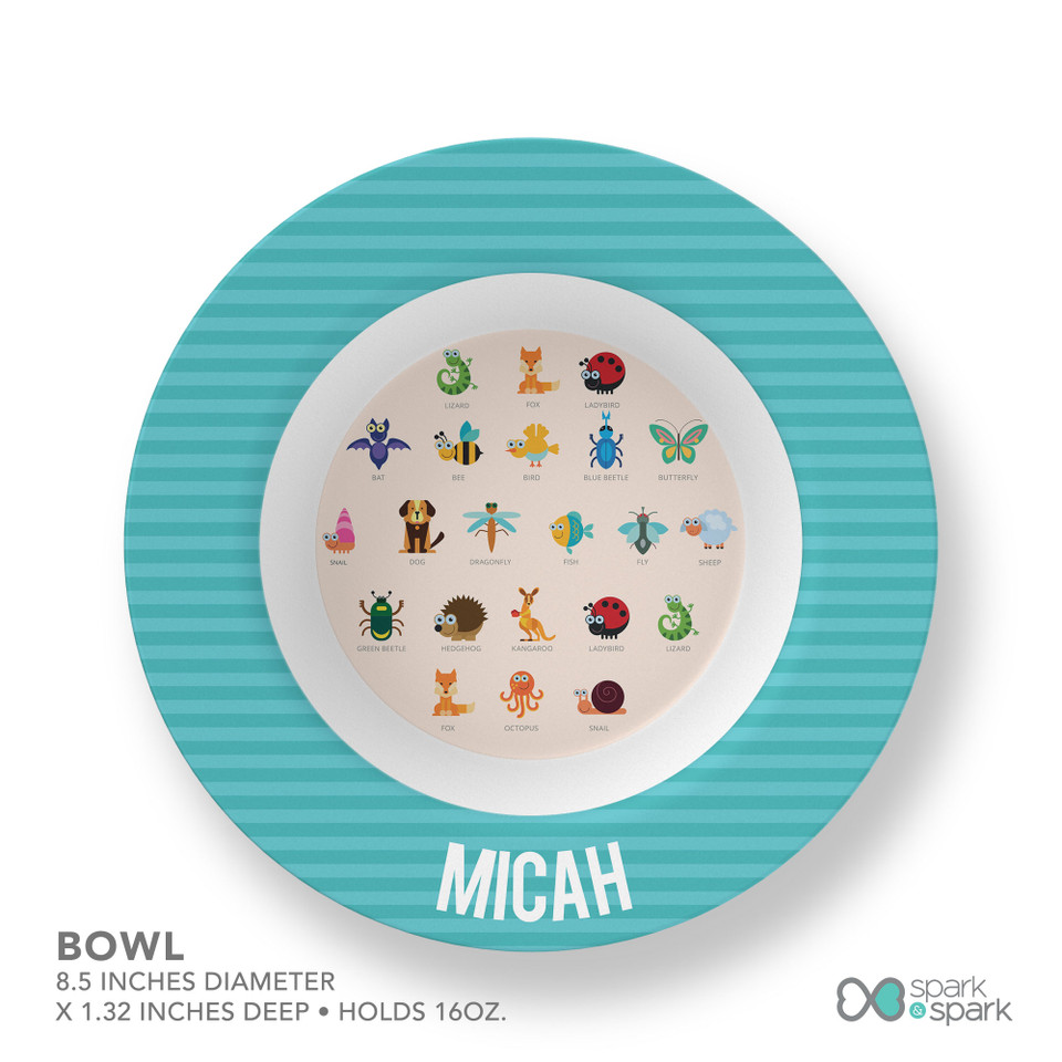 Beige Animal ABC Kids Plates