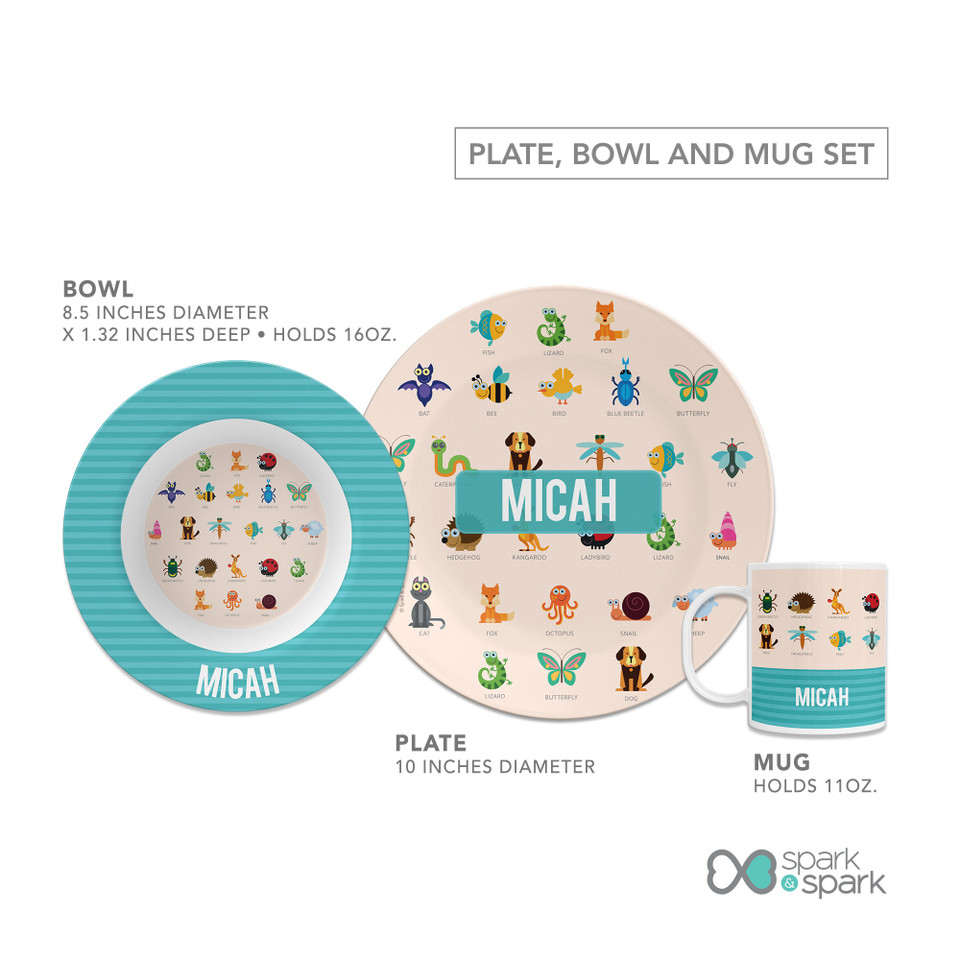 Beige Animal ABC Kids Plates