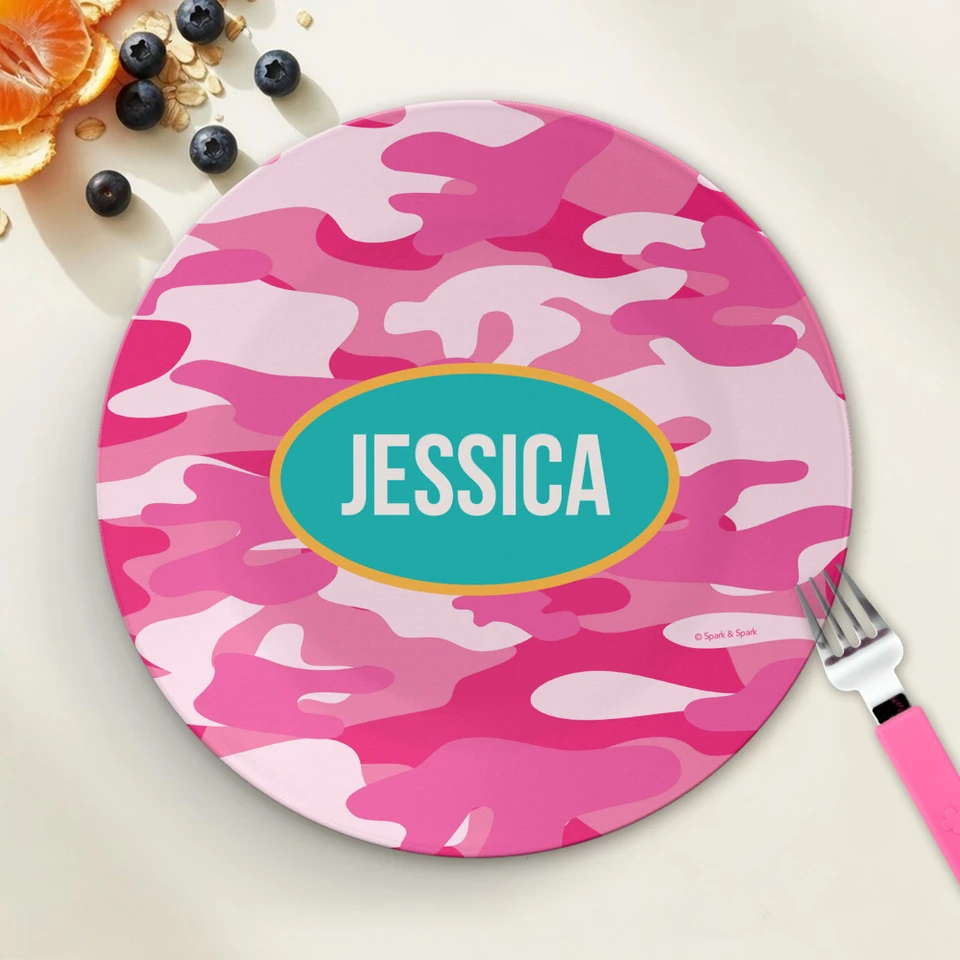 Pink Camouflage Kids Plates