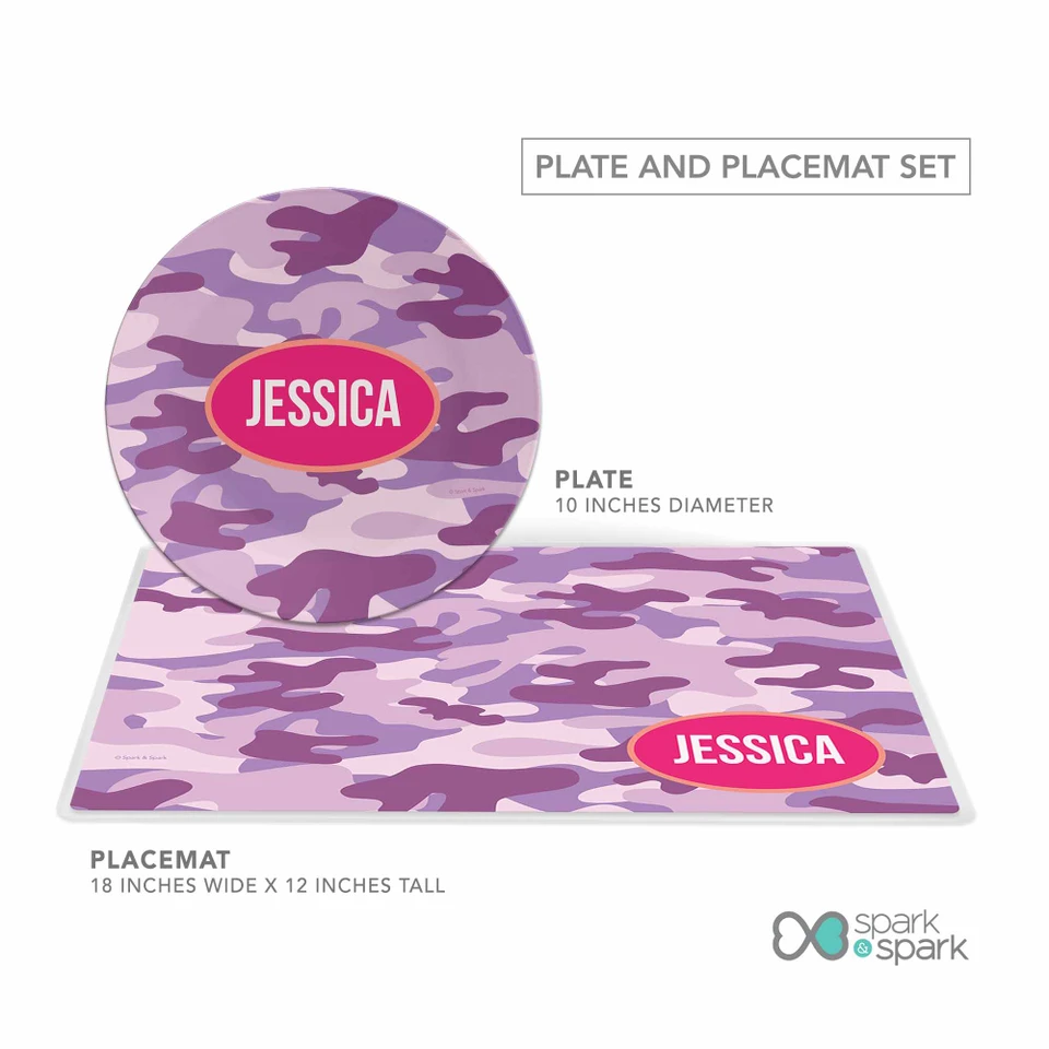 Purple Camouflage Kids Plates