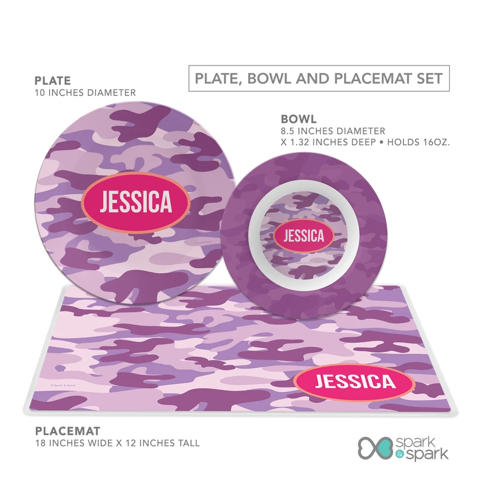 Purple Camouflage Kids Plates